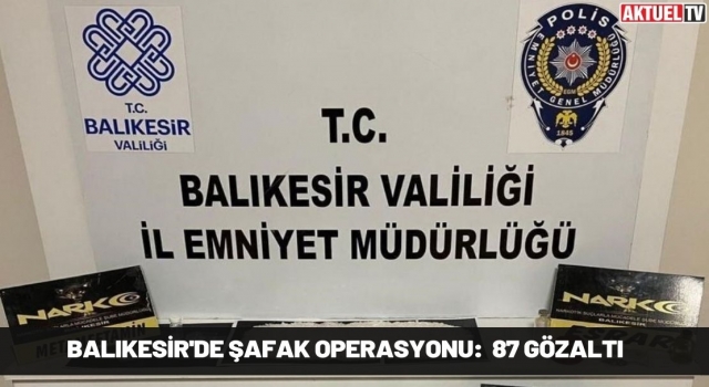 Balıkesir'de Şafak Operasyonu: 87 Gözaltı