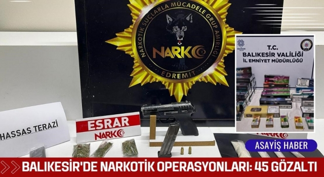 Balıkesir'de Narkotik Operasyonları: 45 Gözaltı