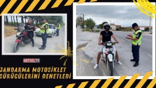 Jandarma Motosiklet Sürücülerini Denetledi