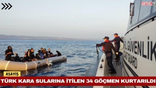 Türk Kara Sularına İtilen 34 Göçmen Kurtarıldı
