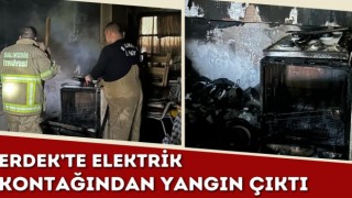 Erdek’te Elektrik Kontağından Yangın Çıktı