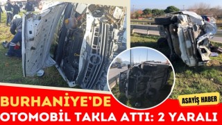 Burhaniye’de Otomobil Takla Attı: 2 Yaralı