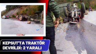 Kepsut'ta Traktör Devrildi: 2 Yaralı