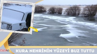 Kura Nehrinin Yüzeyi Buz Tuttu