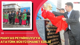 Manyas Peynirkuyu’ya Atatürk Büstü Emanet Edildi