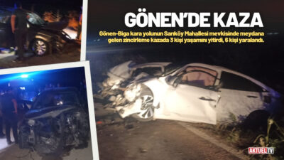 Balıkesir’in Gönen ilçesinde meydana gelen zincirleme kazada 3 kişi hayatını