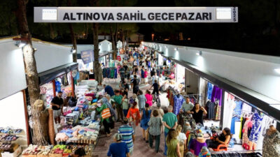 Ayvalık Belediyesi tarafından Altınova sahiline kazandırılan “Sahil Gece Pazarı”, yeni