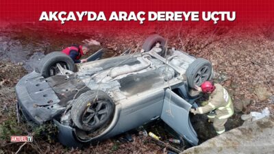 Fren yerine gaza bastı, araç dereye uçtu. Balıkesir’in Akçay ilçesinde