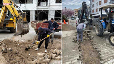 Edremit Belediyesi, Kadıköy ve Altınkum mahallelerinde altyapı sonrası bozulan yolları