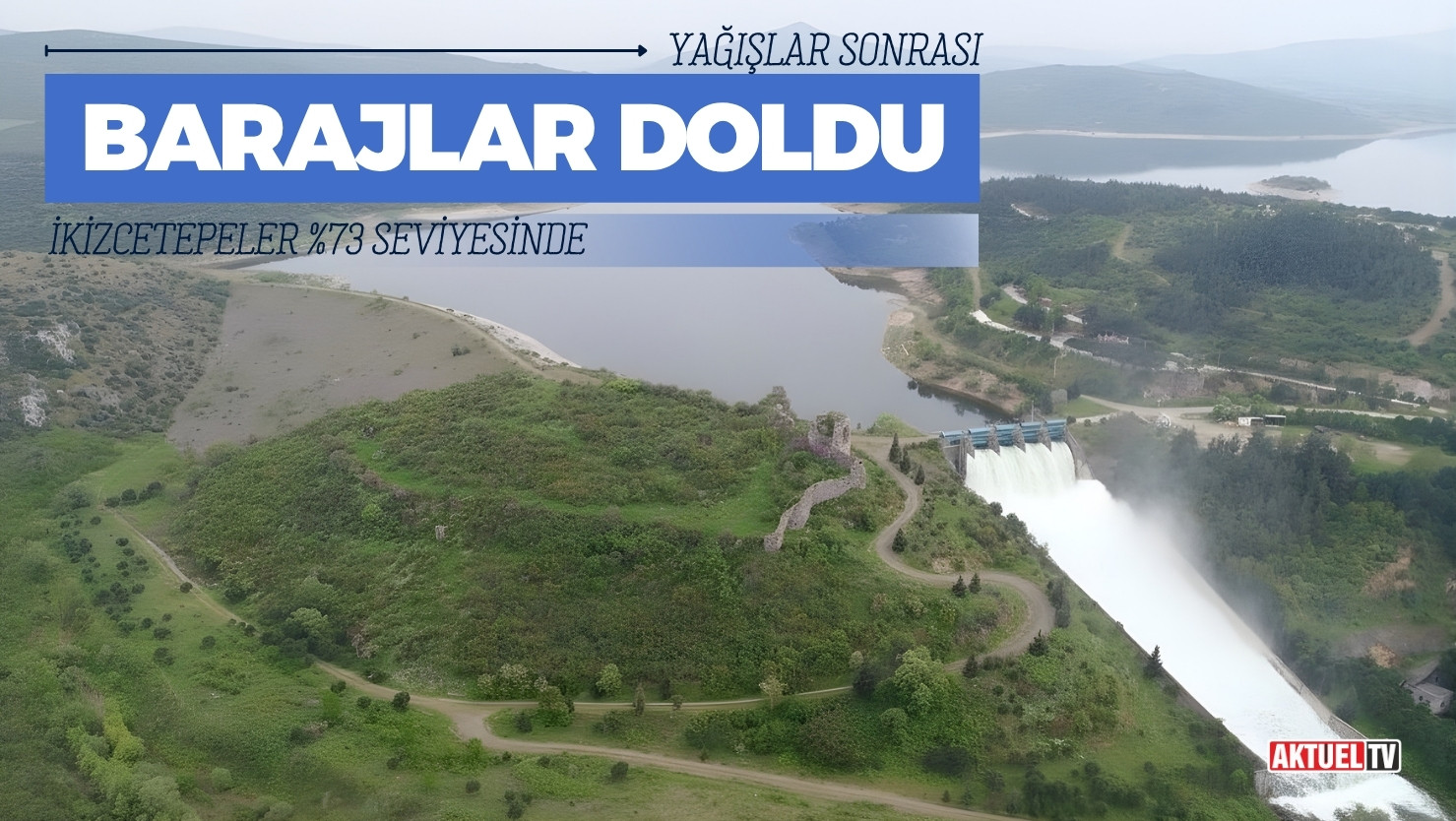 Yağışlar barajı doldurdu, seviye yükseldi. Balıkesir’de etkili olan yağışlar barajlara
