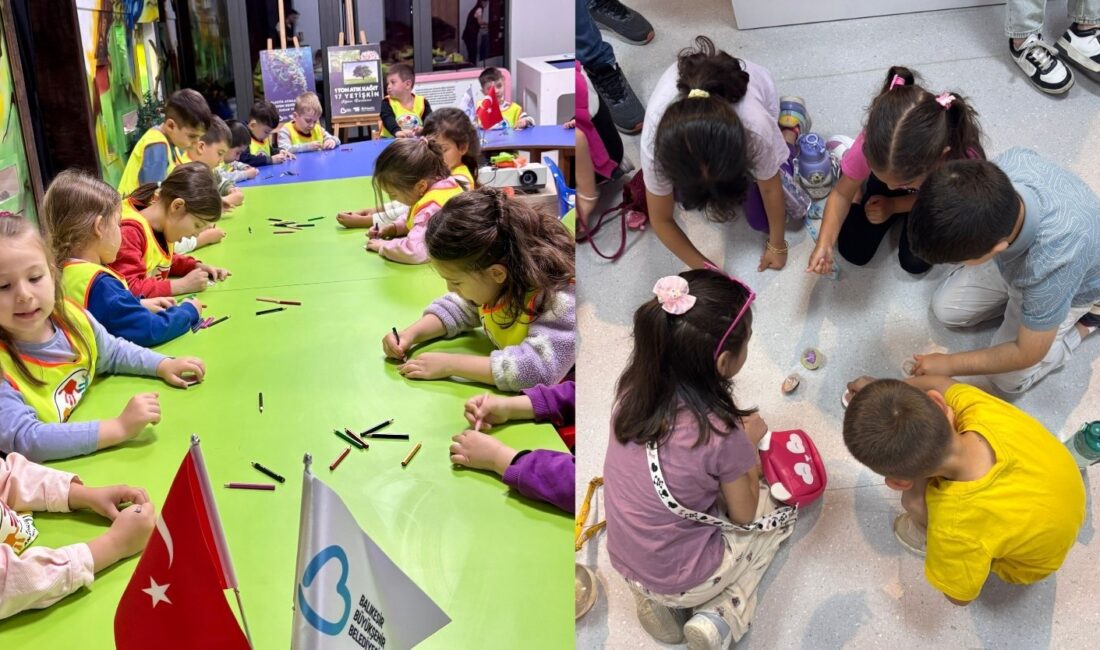 Balıkesir Büyükşehir Belediyesi’nin düzenlediği eğitim ve atölye programlarında çocuklar bilim