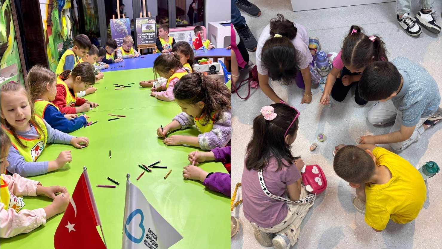 Balıkesir Büyükşehir Belediyesi’nin düzenlediği eğitim ve atölye programlarında çocuklar bilim