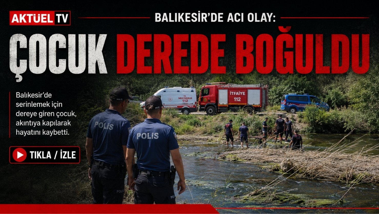 Balıkesir’de Altıeylül ilçesi Küçükbostancı Deresi’nde kaybolan 14 yaşındaki çocuk, itfaiye