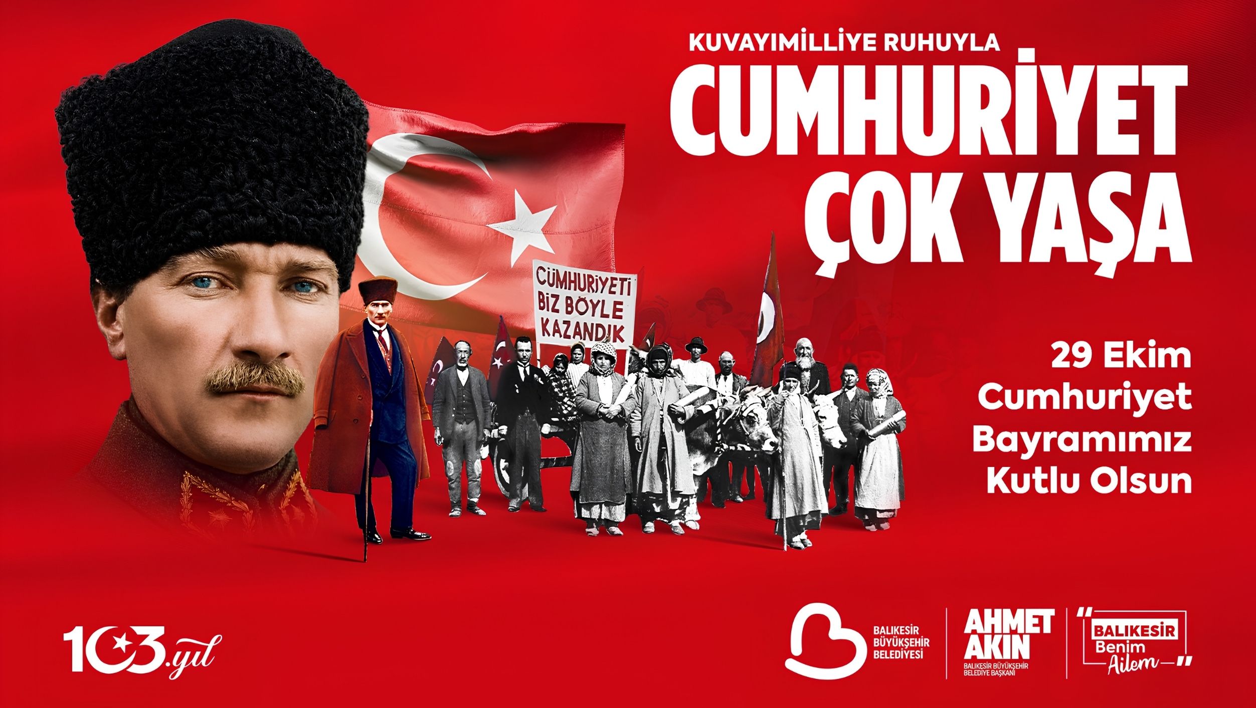 Balıkesir Büyükşehir Belediye Başkanı Ahmet Akın, Cumhuriyet’in 103. yıl dönümü